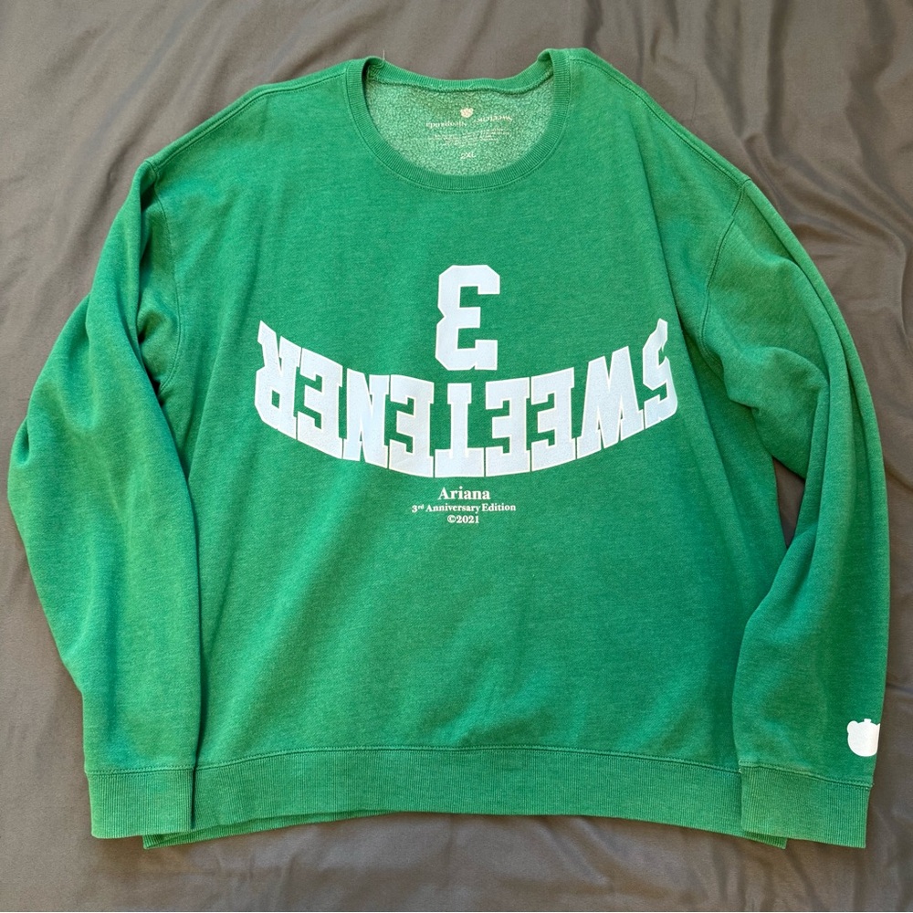 Ariana Grande x Nicopanda Sweetener 3rd Anniversary Green Crewneck Sweatshirt